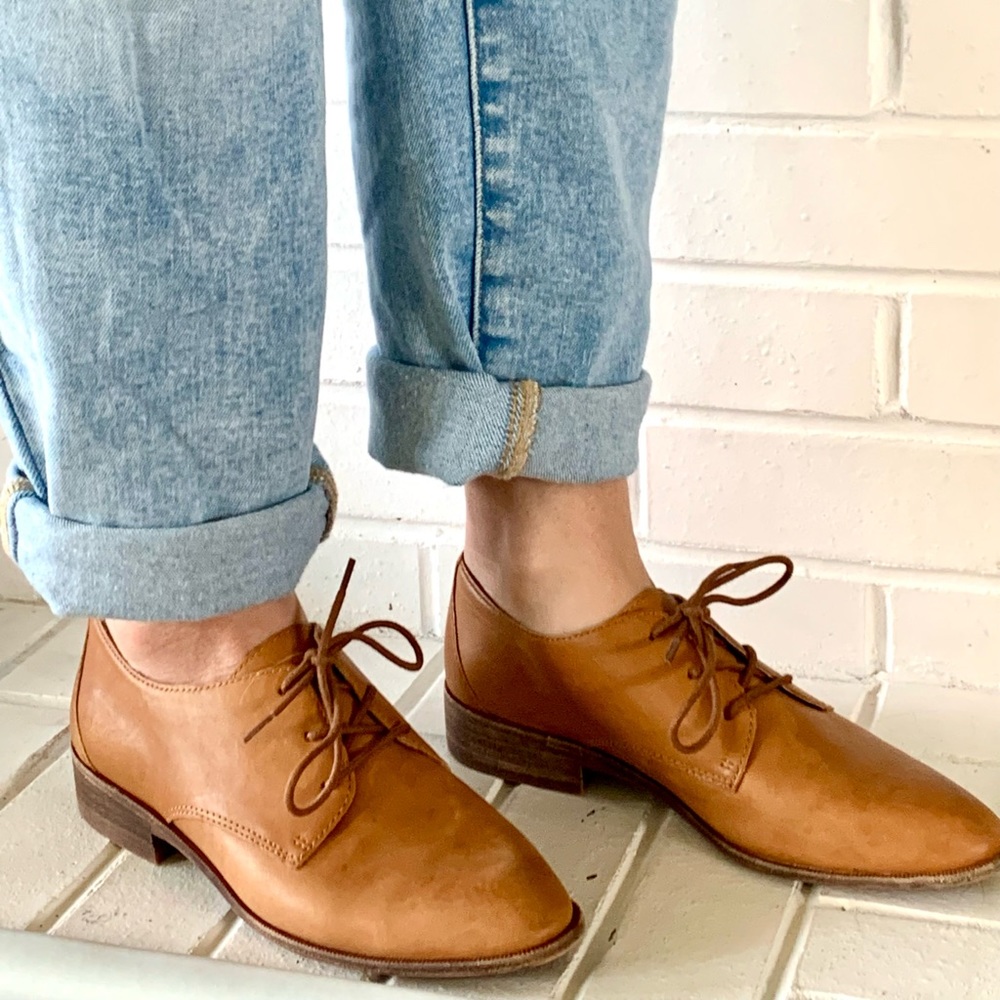 Madewell Women’s Oxford Flats, Cognac